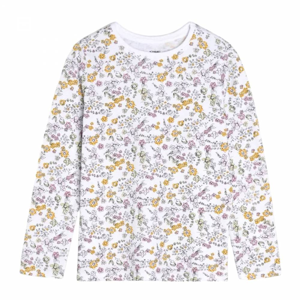 Дитячий лонгслів Flowers" білий