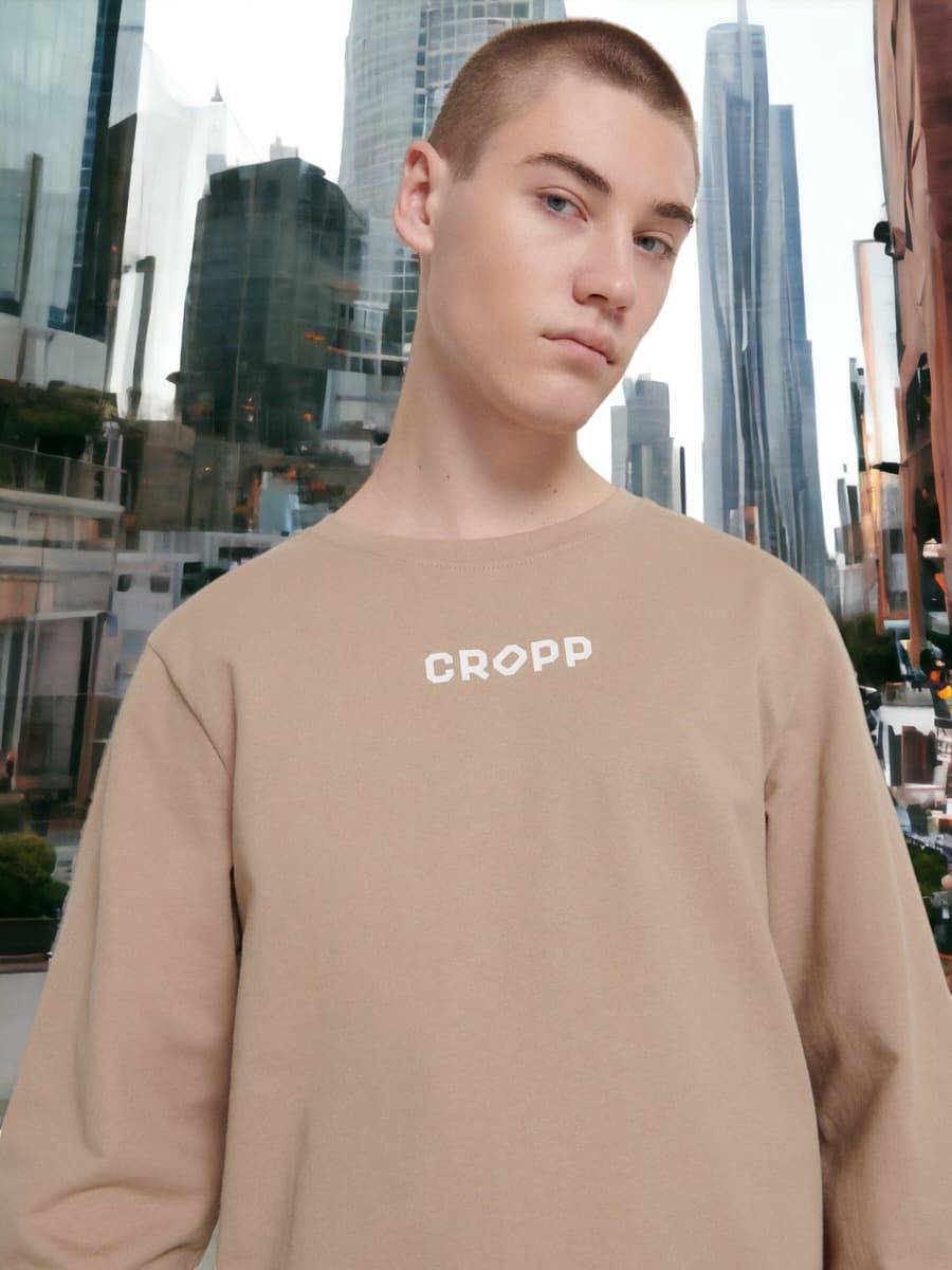 Чоловічий лонгслів "CRP" бежевий