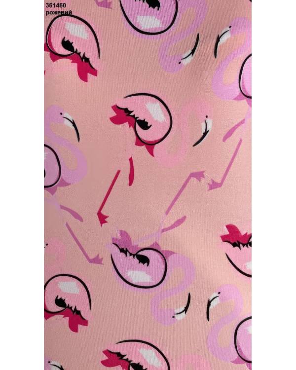 Піжама шорти + футболка "Flamingo" розова