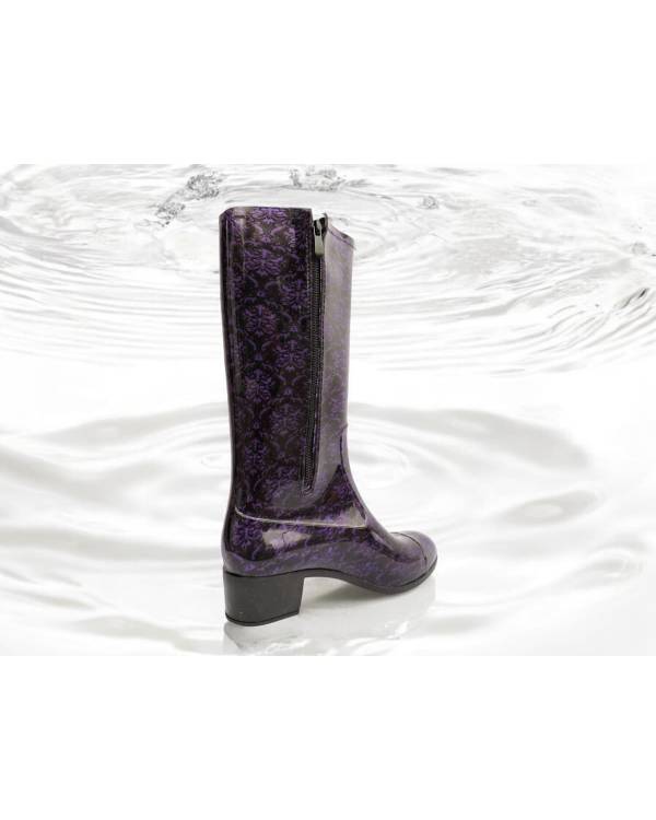 Силіконові сапоги на підборах "Fio" фіолетові